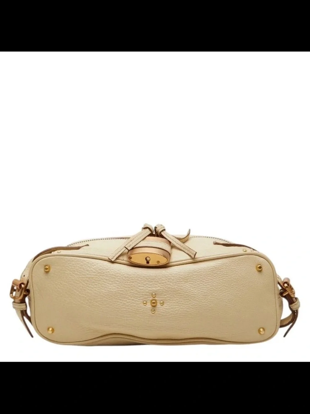 Chloe Cream Leather Tote with Gold Hardware